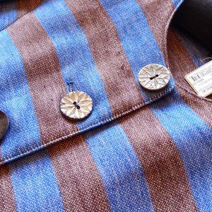 Maliparmi Women's Latrice Mali Blue Brown Stripe Jacket US Size 4 Euro Size 40